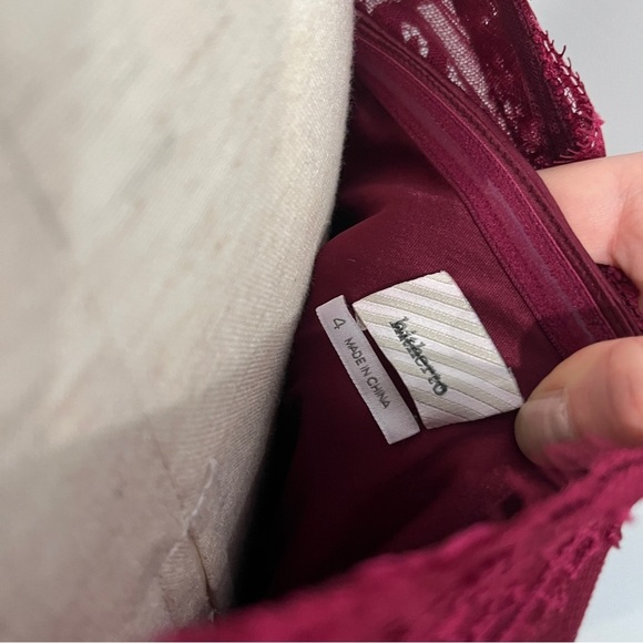 Anthropologie Hithero Red Lace Long‎ Chiffon Dress 4 - Picture 5 of 10